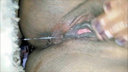 Black pussy has an amazing squirting orgasm