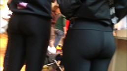 2 Teens with perfect asses in tight spandex leggings