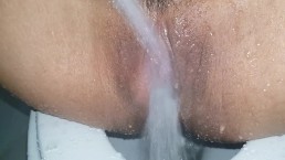 Horny and swollen clit got sprayed and cum so sensitive.